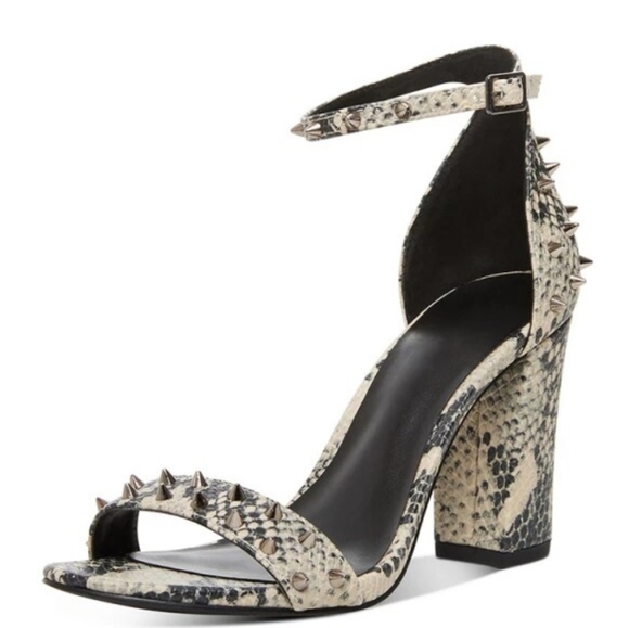 Madden Girl 8m Snakeskin Style Heels w/ Studs - Picture 1 of 10
